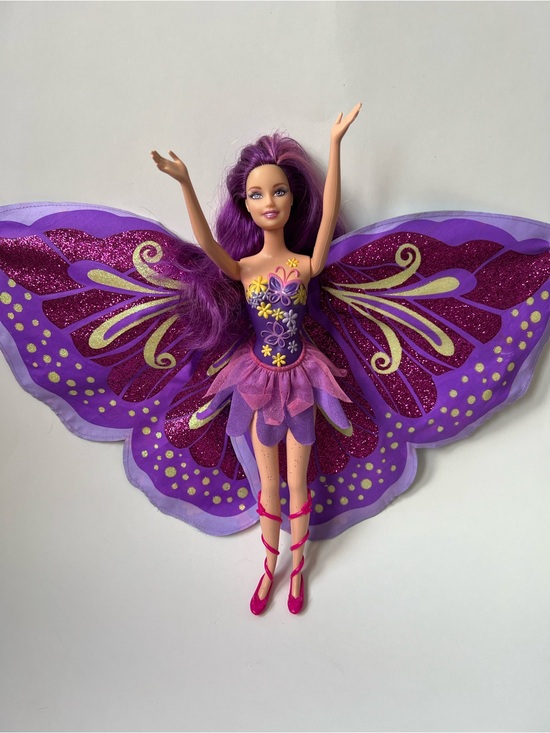 Barbie Other - 2008 PURPLE Fairy-tastic Princess doll butterfly wings P6564